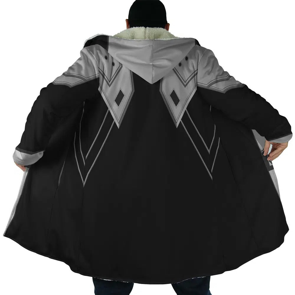Mecha Geometric Line Zip Hooded Cloak - Dimensional Era