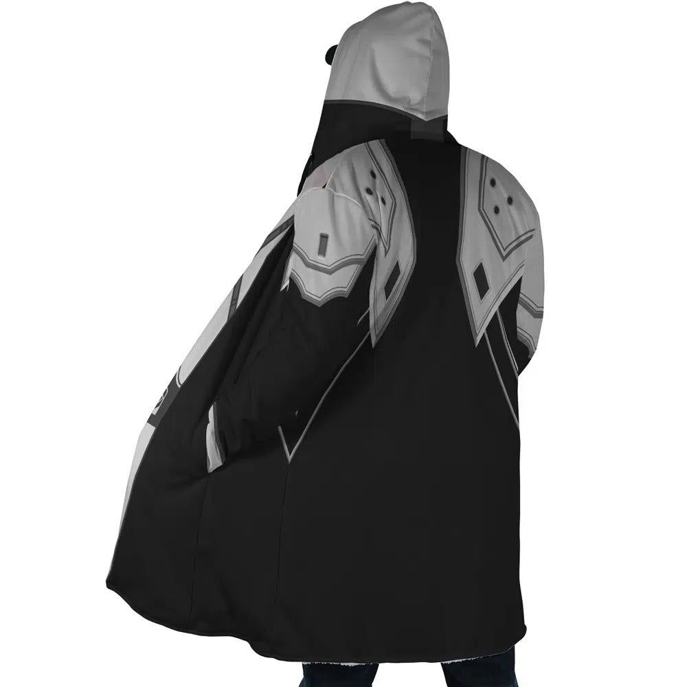 Mecha Geometric Line Zip Hooded Cloak - Dimensional Era