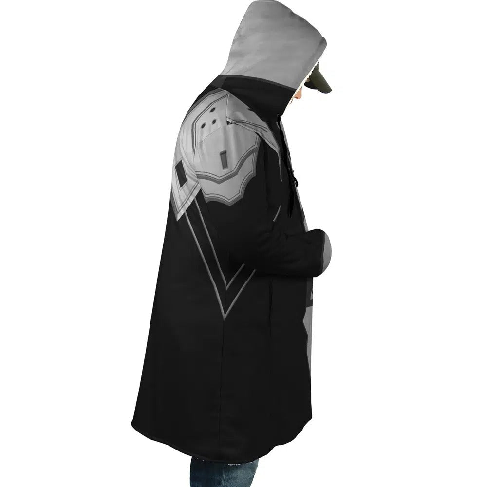 Mecha Geometric Line Zip Hooded Cloak - Dimensional Era