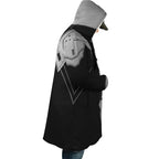 Mecha Geometric Line Zip Hooded Cloak - Dimensional Era