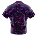 Dark Base Magenta Abstract Geometric Print Hawaiian Shirt