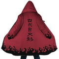 Naruto 4th Hokage Kanji Flame Fleece Hooded Cloak - Dimensional Era