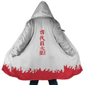 Naruto 4th Hokage Text Flame Fleece Hooded Cloak - Dimensional Era
