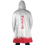 Naruto 4th Hokage Text Flame Fleece Hooded Cloak - Dimensional Era