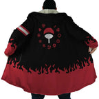 Naruto Uchiha Sharingan Flame Zip Hooded Cloak - Dimensional Era