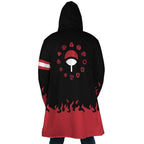 Naruto Uchiha Sharingan Flame Zip Hooded Cloak - Dimensional Era
