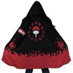 Naruto Uchiha Sharingan Flame Zip Hooded Cloak - Dimensional Era