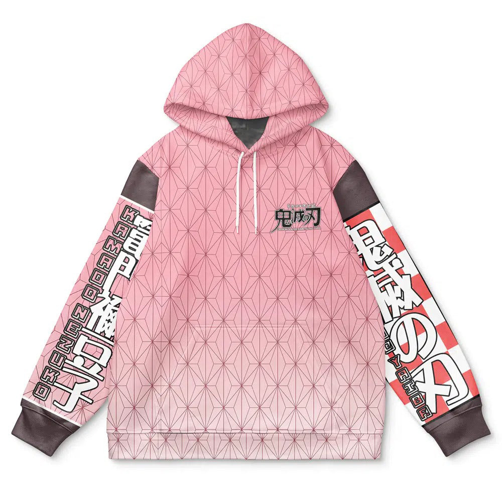 Demon Slayer Nezuko Pink Pattern Hoodie