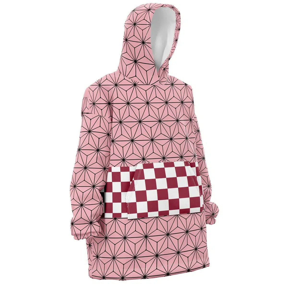 Nezuko Pink Asanoha Hoodie Blanket - Dimensional Era