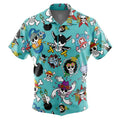 One Piece All Crew Jolly Roger Turquoise Hawaiian Shirt - Dimensional Era