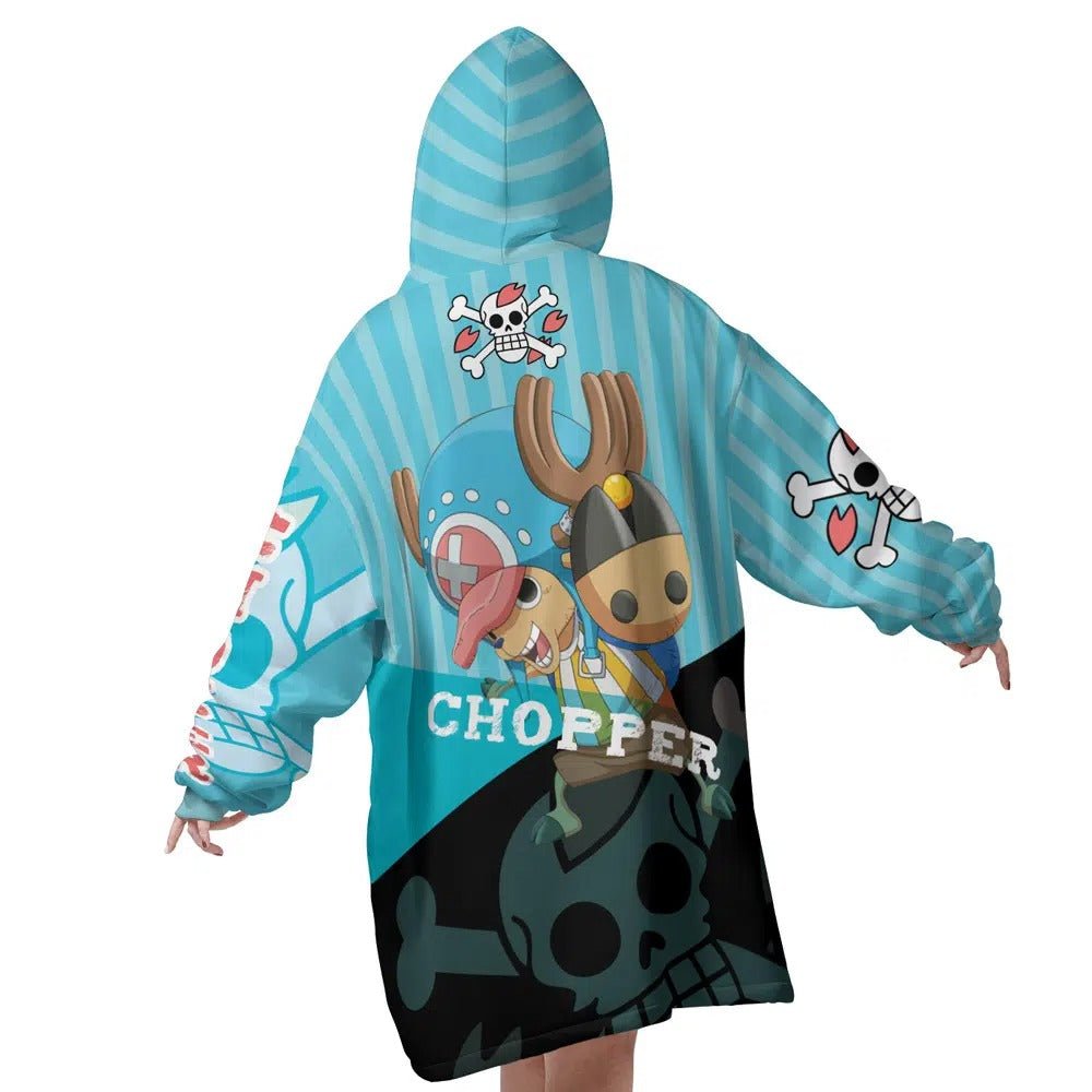 One Piece Chopper Stripe Hoodie Blanket - Dimensional Era