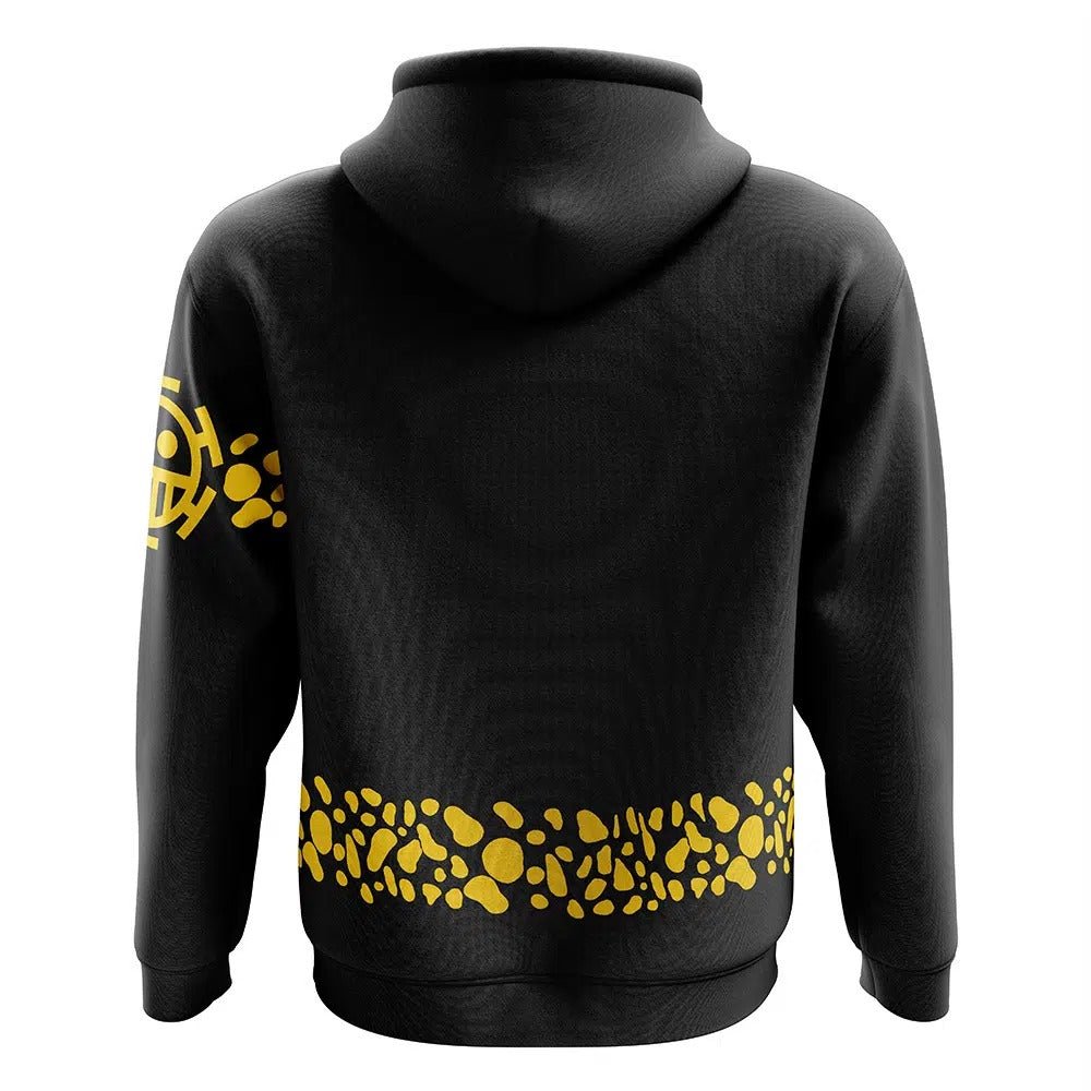 One Piece Law Heart Pirates Black Yellow Dot Zip-Up Hoodie - Dimensional Era