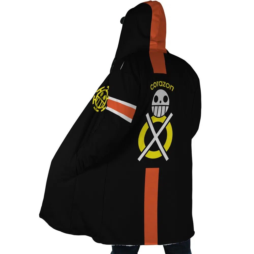 One Piece Law Heart Pirates Fleece Hooded Cloak - Dimensional Era