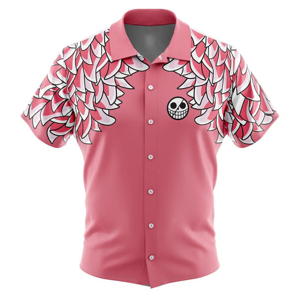 One Piece Law Pink Feather Hawaiian Shirt - Dimensional Era