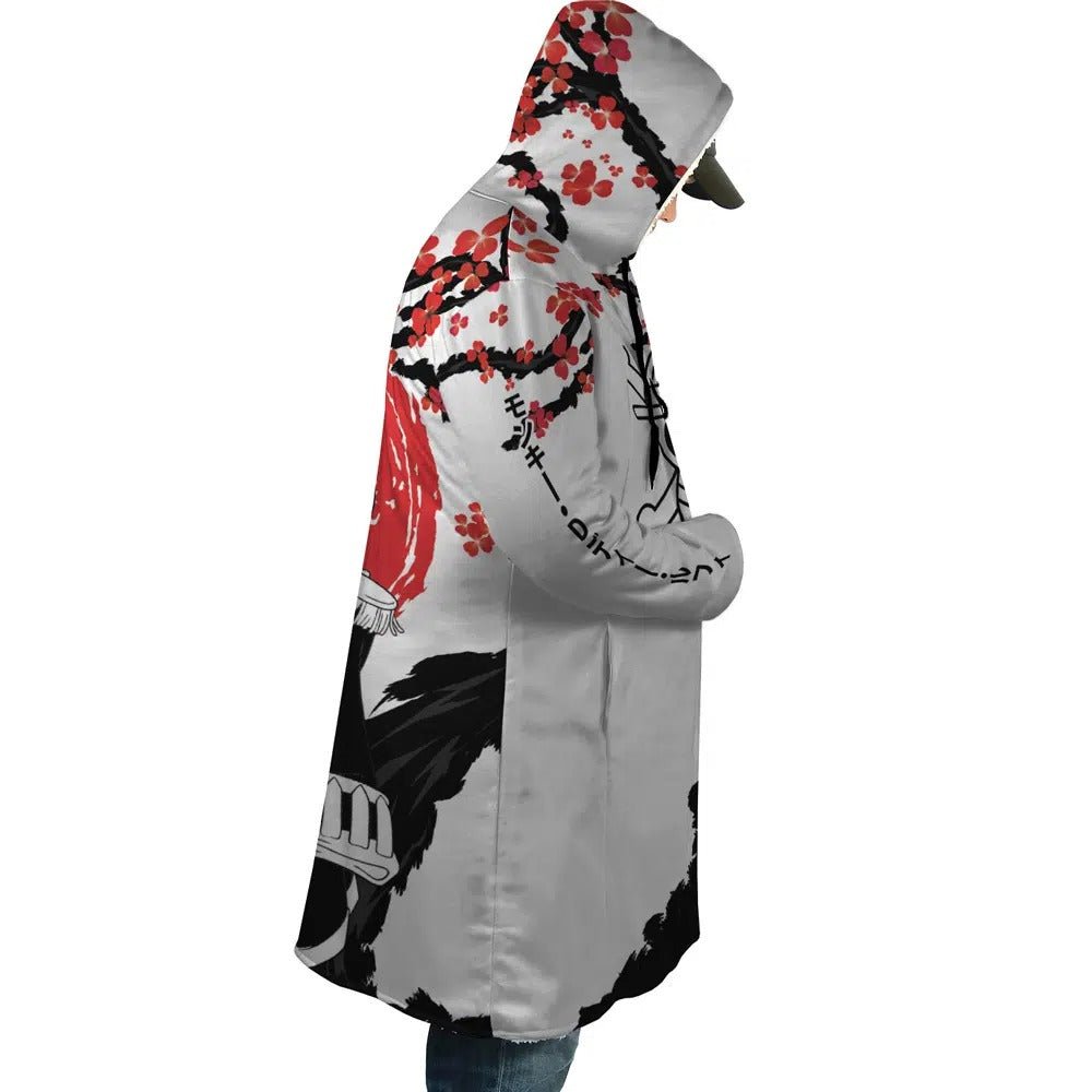 One Piece Luffy Cherry Blossom Fleece Hooded Cloak - Dimensional Era