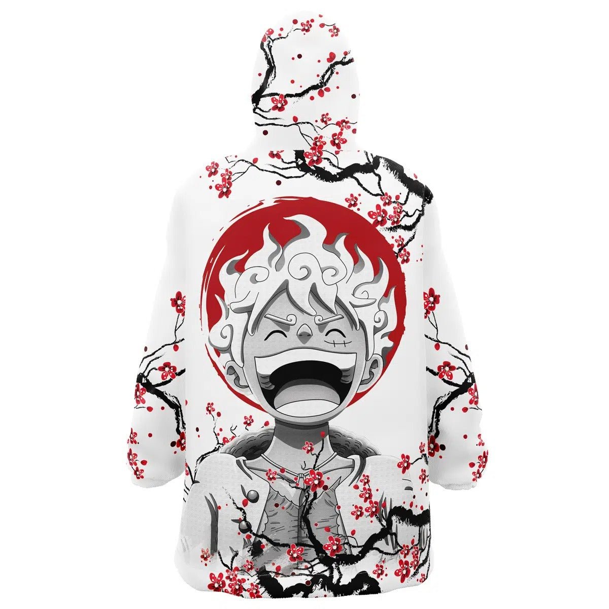 One Piece Luffy Nika Plum Blossom Hoodie Blanket - Dimensional Era