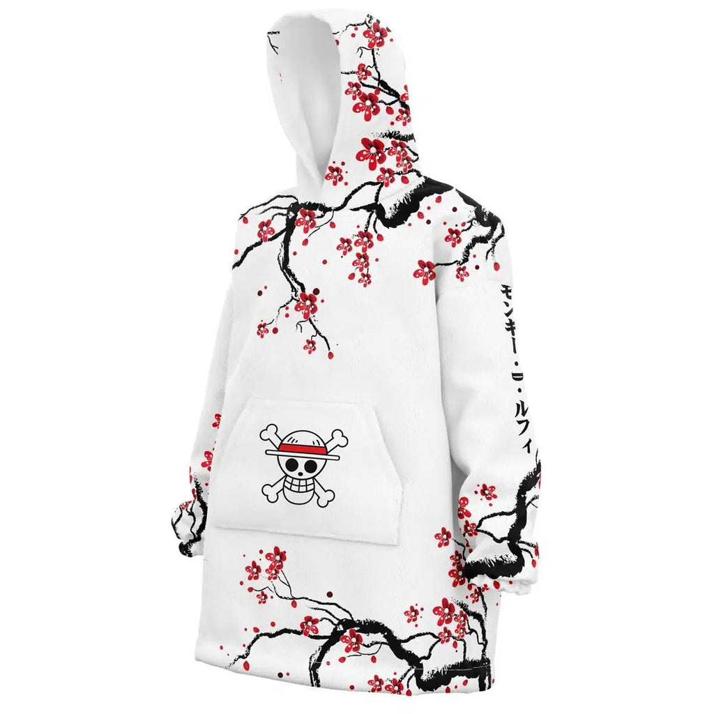One Piece Luffy Nika Plum Blossom Hoodie Blanket - Dimensional Era