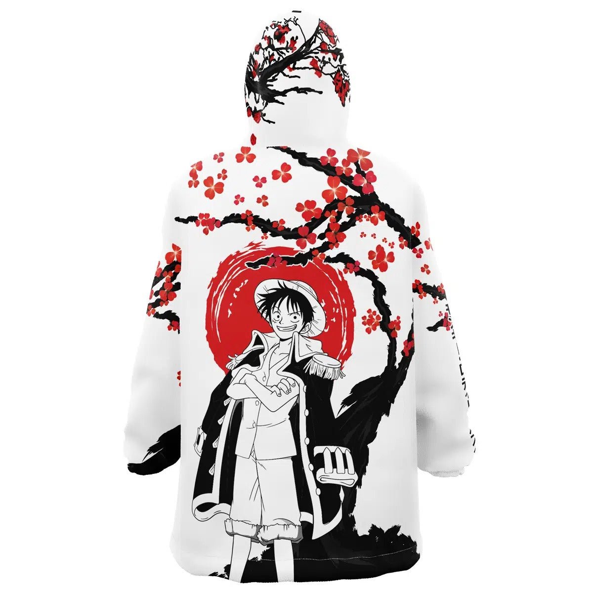 One Piece Luffy Plum Blossom Hoodie Blanket - Dimensional Era