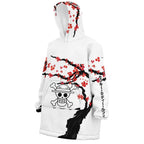 One Piece Luffy Plum Blossom Hoodie Blanket - Dimensional Era