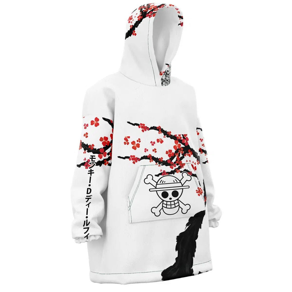 One Piece Luffy Plum Blossom Hoodie Blanket - Dimensional Era