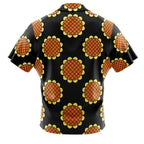 One Piece Luffy Sunflower Print Black Hawaiian Shirt - Dimensional Era