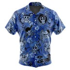 One Piece Skull Logo Blue Hawaiian Shirt - Dimensional Era