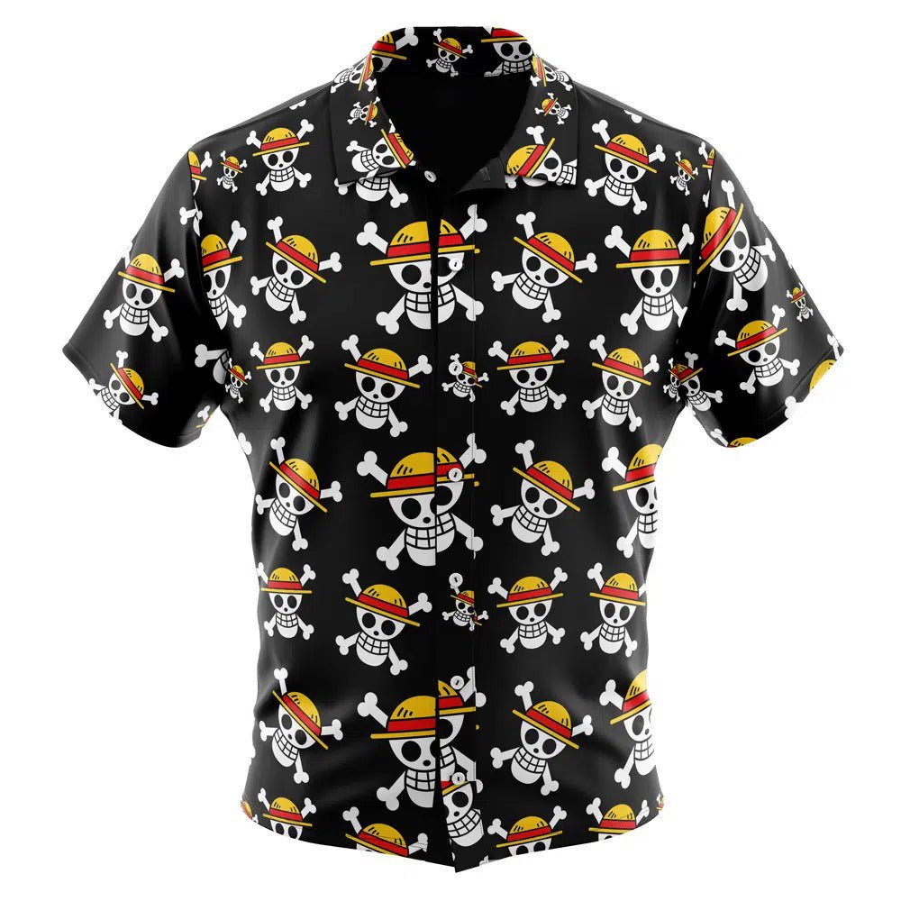 One Piece Straw Hat Pirates Skull All Over Print Hawaiian Shirt - Dimensional Era