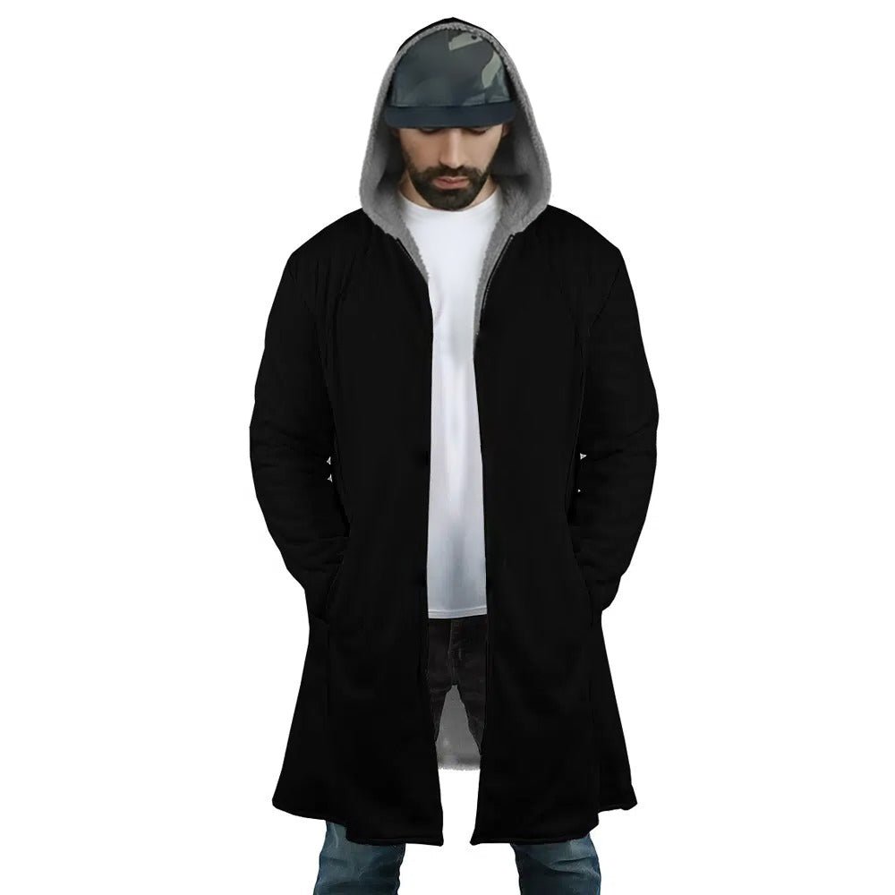 One Piece Straw Hat Pirates Skull Sherpa Lined Long Hooded Coat - Dimensional Era