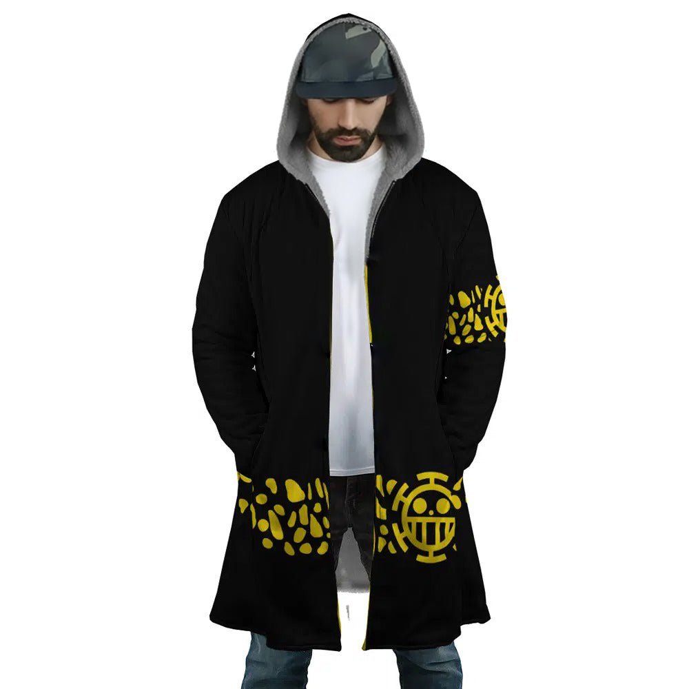 One Piece Trafalgar Law Heart Pirates Long Polar Fleece Zip Hooded Coat - Dimensional Era