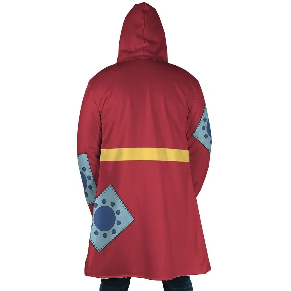 One Piece Wano Luffy Patch Fleece Hooded Cloak - Dimensional Era