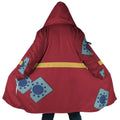 One Piece Wano Luffy Patch Fleece Hooded Cloak - Dimensional Era