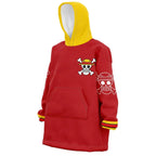 One Piece Wano Luffy Red Hoodie Blanket - Dimensional Era