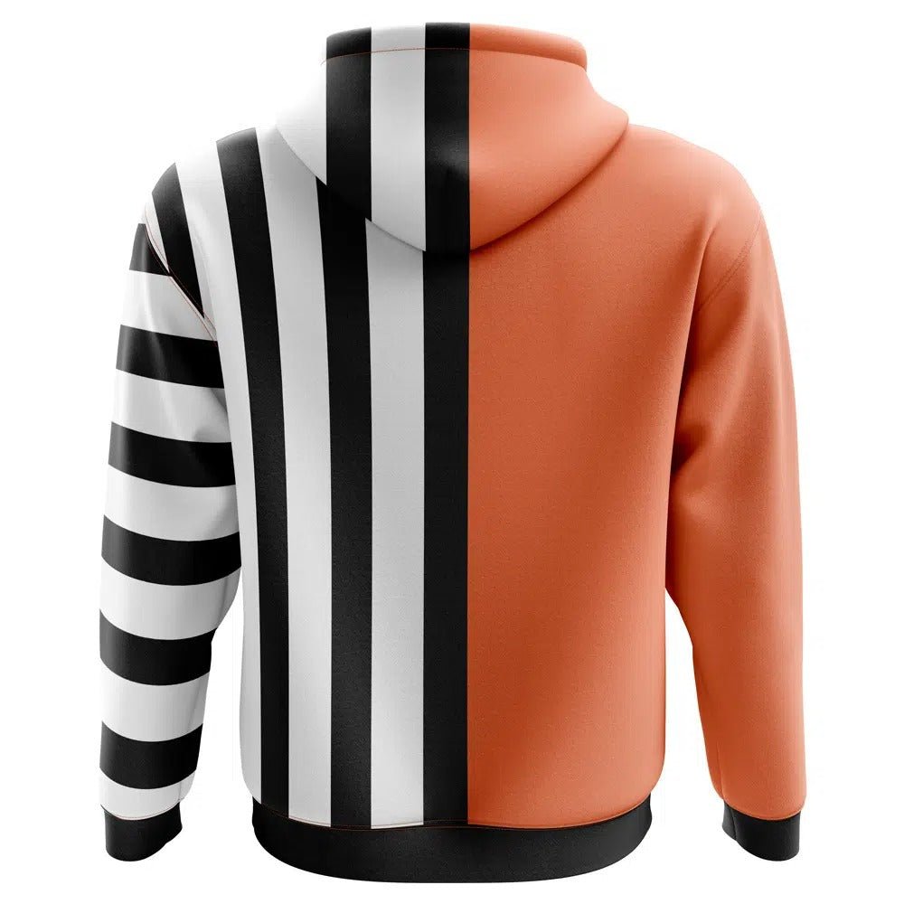 Orange Black Stripe Split Hoodie - Dimensional Era