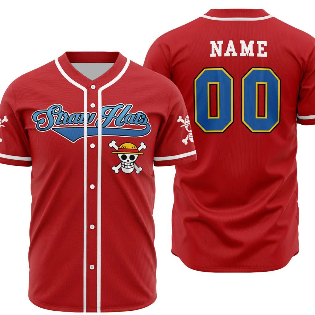 Personalized Straw Hats One Piece Baseball Jersey - Dimensional Era