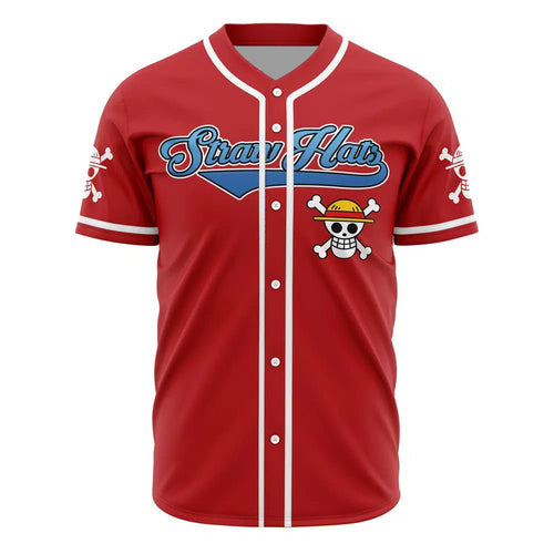 Personalized Straw Hats One Piece Baseball Jersey - Dimensional Era