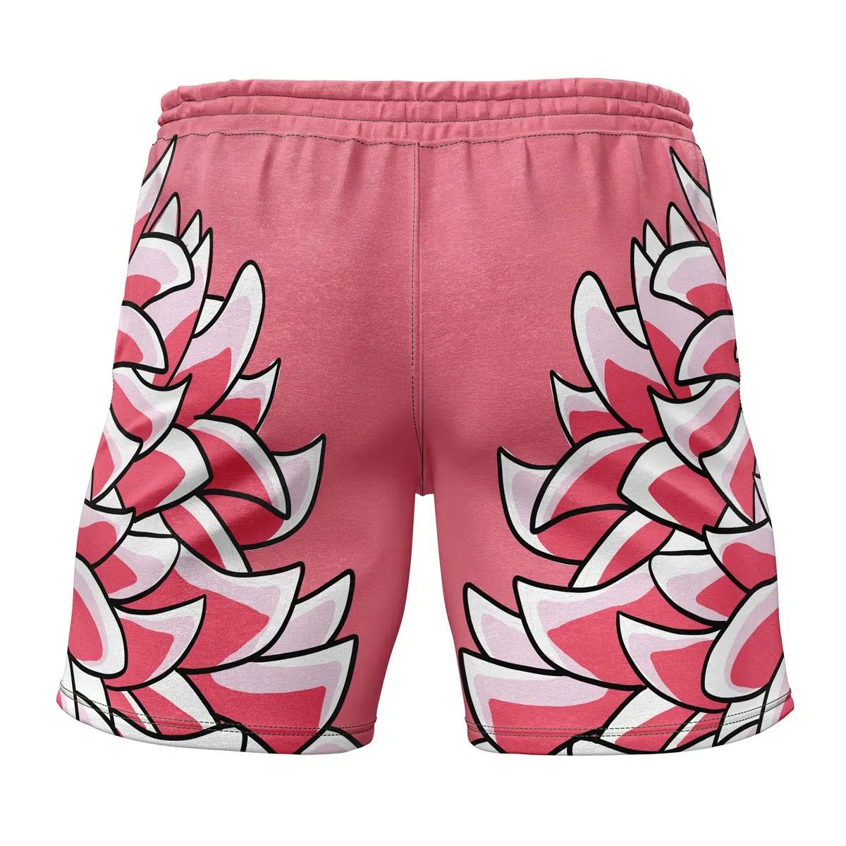 Pink Anime Flame Print Drawstring Shorts - Dimensional Era