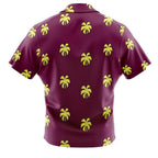 Plum Purple Yellow Palm Tree Hawaiian Shirt - Dimensional Era
