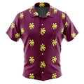 Plum Purple Yellow Palm Tree Hawaiian Shirt - Dimensional Era