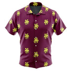 Plum Purple Yellow Palm Tree Hawaiian Shirt - Dimensional Era