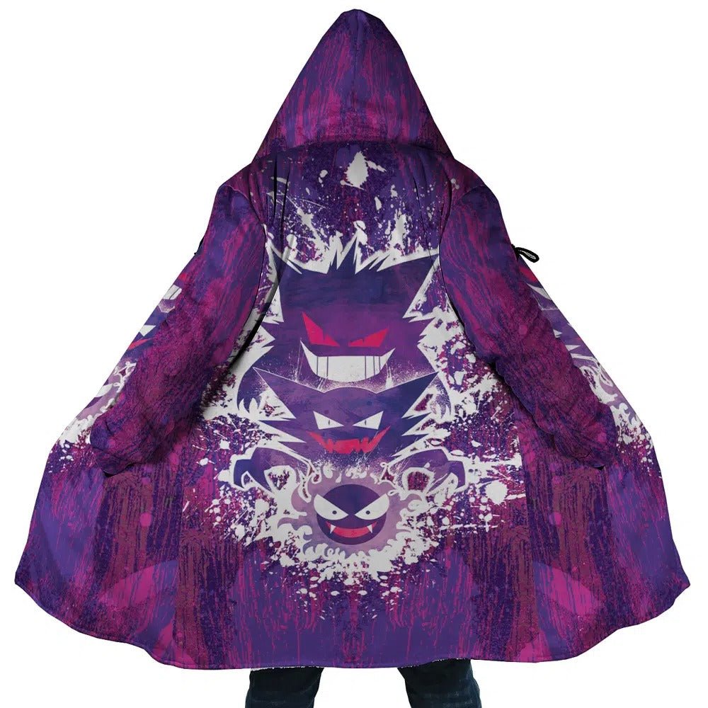 Pokemon Ghastly Haunter Gengar Graffiti Zip Hooded Cloak - Dimensional Era