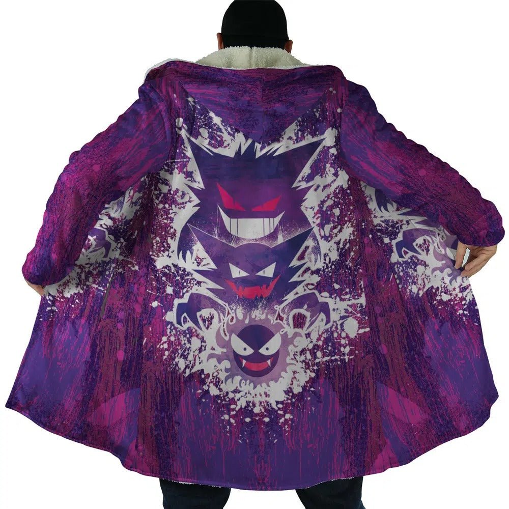 Pokemon Ghastly Haunter Gengar Graffiti Zip Hooded Cloak - Dimensional Era