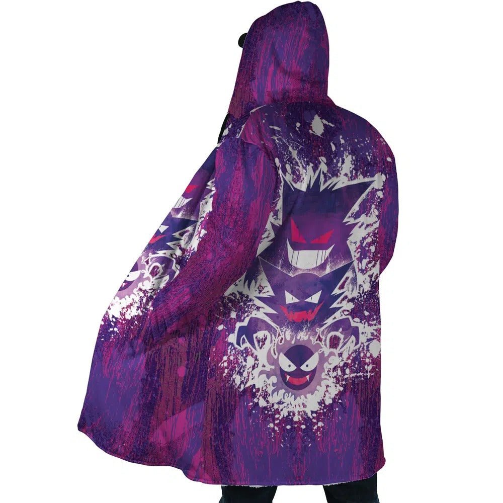 Pokemon Ghastly Haunter Gengar Graffiti Zip Hooded Cloak - Dimensional Era