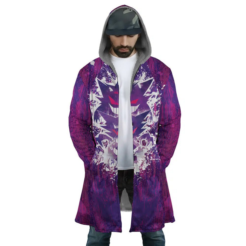 Pokemon Ghastly Haunter Gengar Graffiti Zip Hooded Cloak - Dimensional Era