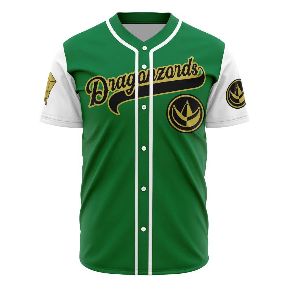 Power Rangers Green Dragonzords Custom Baseball Jersey - Dimensional Era