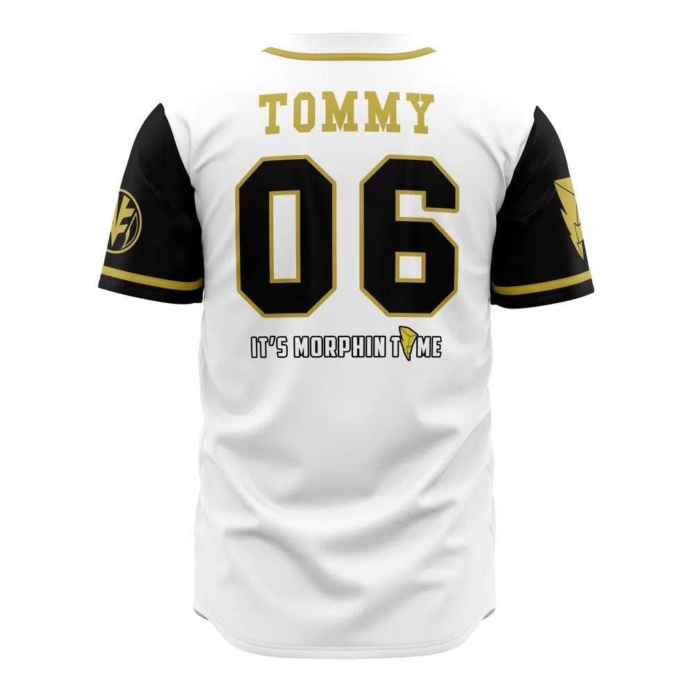 Power Rangers White Tiger Tommy Baseball Jersey - Dimensional Era