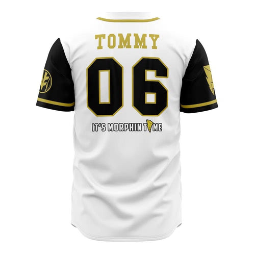 Power Rangers White Tiger Tommy Baseball Jersey - Dimensional Era