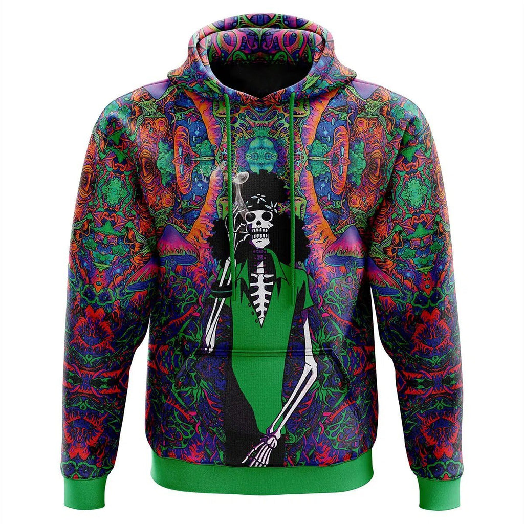 Psychedelic Mushroom Skull All Over Print Hoodie - Dimensional Era
