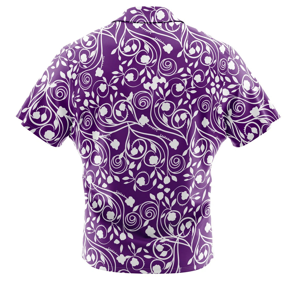 Purple White Swirl Floral Hawaiian Shirt - Dimensional Era