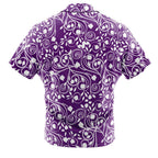 Purple White Swirl Floral Hawaiian Shirt - Dimensional Era