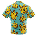 Super Mario Sunshine Shine Sprite Turquoise Hawaiian Shirt - Dimensional Era
